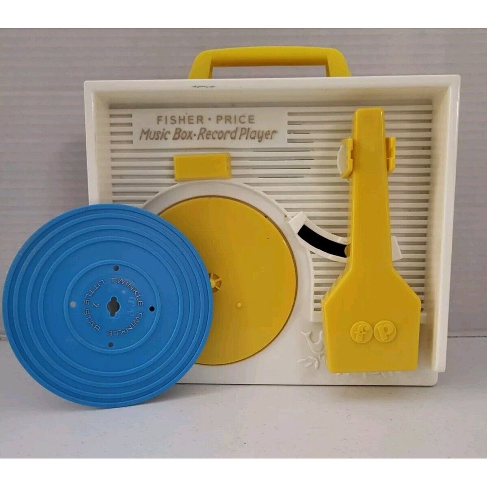 Fisher Price Retro Toy 2014 Music Box Record Player w/1 Record Tested & Works